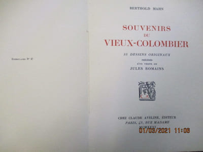 Souvenirs du Vieux-Colombier.