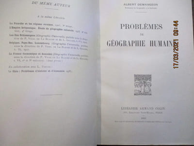 Problèmes de géographie humaine.