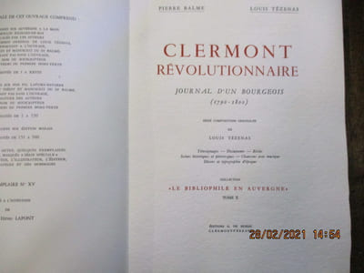 Clermont révolutionnaire. Journal dun bourgeois (1790-1800).
