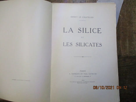 La silice et les silicates.. LE CHATELIER (Henry)