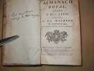 Almanach Royal année 1781. Présenté à sa Majesté pour la première fois en 1699. D'HOURY