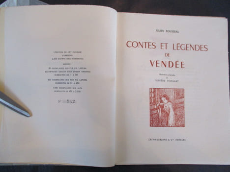 Contes et légendes de Vendée. . ROUSSEAU (Julien)