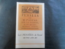 Les pensées de Blaise Pascal ont trois cents ans. Ouvrage publié avec le concours de la faculté des lettres de Clermont-Ferrand.. MESNARD (J) GOYET ...