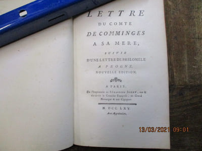 Lettre du comte de Comminges à sa mère suivie d'une lettre de Philomène à Progné. Nouvelle édition.