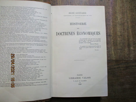 Histoire des doctrines économiques.. GONNARD (René)