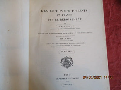 L'extinction des torrents en France par le reboisement. Atlas seul.