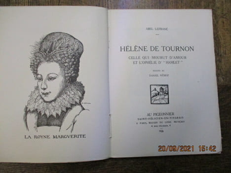 Hélène de Tournon celle qui mourut damour et lOphélie d'"Hamlet".. LEFRANC (Abel)