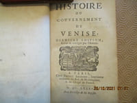 Histoire du gouvernement de Venise. Dernière édition, revue & corrigée par l'auteur.