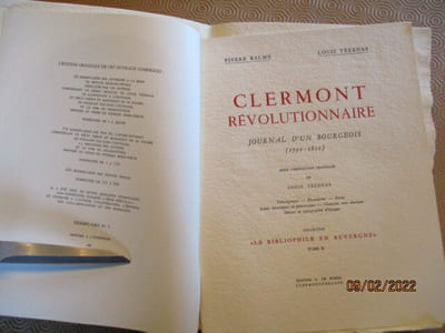 Clermont révolutionnaire (journal dun bourgeois 1790-1800).