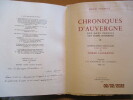 Chroniques d'Auvergne. Des Ages perdus aux Temps Modernes.. POURRAT (Henri)