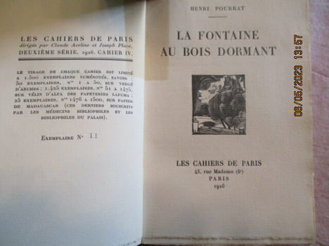 La fontaine au bois dormant.. POURRAT (Henri)