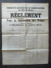 Affiche (placard) réglement pour la distribution des primes destinées à encourager l'amélioration de l'espèce bovine.. 