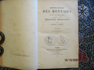 Description historique des monnaies fappées sous l'empire romain communément appelées médailles impériales. Tome septième. Supplément.