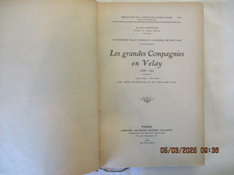 Les grandes compagnies en Velay, 1358-1392. Seconde édition.. MONICAT (Jacques)