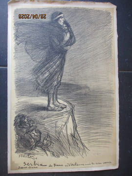 Lithographie (Serbie de FRANCE ou dItalie ne vois-tu rien venir sur Anne).. STEINLEN