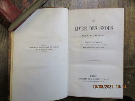 Le livre des snobs. Traduit de l'anglais avec l'autorisation de l'auteur par Georges GUIFFREY.. THACKERAY (W. M.)