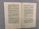 Observations sur la Culture de divers Arbres, Arbustes et Plantes. Arrête du Préfet du Département de la Drome. Du 5 vendémiaire, an 12. 