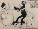 Dessin original monogrammé 'J'ai eu tort de laisser la conversation aborder ce sujet epineux!'. Duch, Jean
