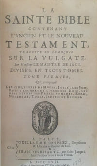 La Sainte Bible contenant l'ancien et le nouveau testament, traduite en françois sur la vulgate. 