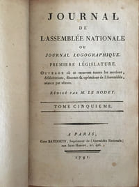 Journal de l'Assemblée Nationale ou journal logographique - tome cinquième