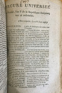Le Mercure Universel - L'An troisième de la République française. Germinal (tome L) - Prairial (tome LII).