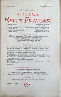 La Nouvelle Revue Française, nrf n° 3 mars 1953