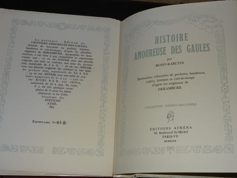 HISTOIRE AMOUREUSE DES GAULES. BUSSY-RABUTIN
