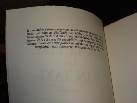 LA LETTRE DANS UN TAXI. VILMORIN Louise de
