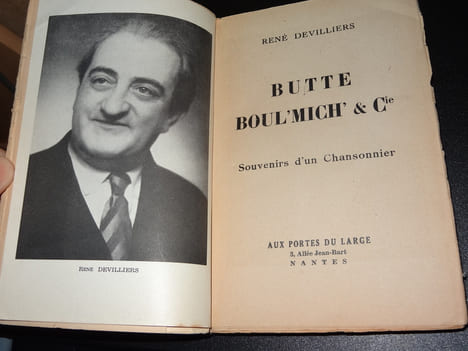 BUTTE, BOUL'MICH & Cie - SOUVENIRS D'UN CHANSONNIER. DEVILLIERS René