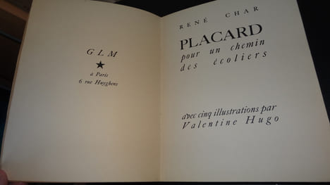 PLACARD POUR UN CHEMIN DES ÉCOLIERS - ENVOIS. CHAR René