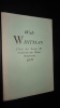 CHOIX DE TEXTES. WHITMAN Walt