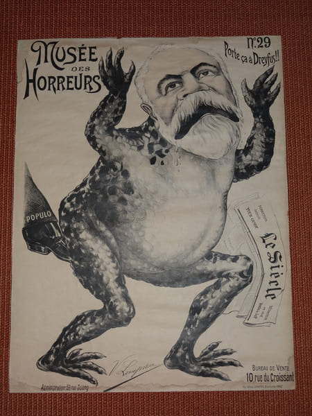 AFFICHE ORIGINALE DU "MUS&Eacute;E DES HORREURS" n&deg;29 - ANTIDREYFUSARDE. LENEPVEU Victor