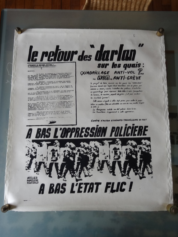 AFFICHE ORIGINALE - MAI 68 - "LE RETOUR DES "DARLAN" SUR LES QUAIS". X
