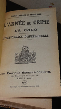 L'ARMÉE DU CRIME. NADAUD Marcel et FAGE André