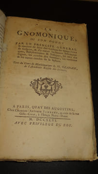 LA GNOMONIQUE. OZANAM M.
