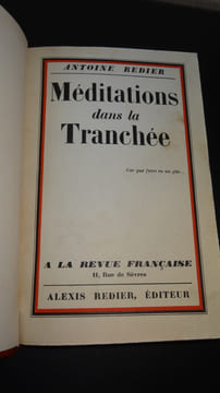 MÉDITATIONS DANS LA TRANCHÉE. RÉDIER Antoine