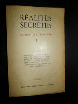 RÉALITÉS SECRÈTES - CAHIERS DE LITTÉRATURE N°I. COLLECTIF