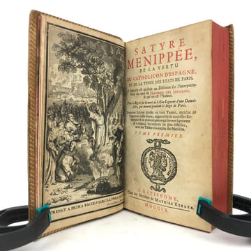 Satyre Ménippée, de la vertu du catholicon d’Espagne, et de la tenue des États de Paris.. [ANONYME] 