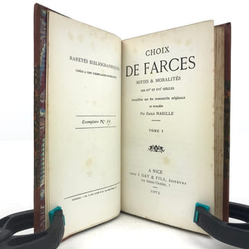Choix de farces, soties et moralités des XVe et XVIe siècles.. MABILLE (Émile)