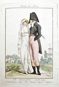 Modes et manières du jour à Paris, à la fin du 18e siècle et au commencement du 19e. Collection de 50 gravures coloriées.