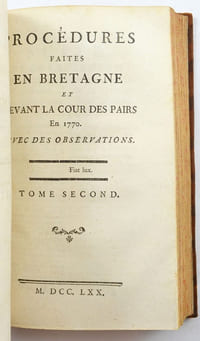 Procédures faites en Bretagne et devant la Cour des Pairs en 1770. 