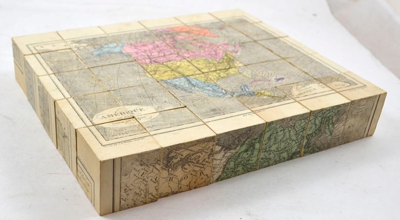 LOT DE 7 Puzzles Atlas Géographique dressé par A.R. Fremin publié par Logerot EUR 190,00 - FR