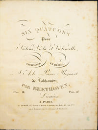 Collection complète des 17 quatuors pour 2 Violons, Viola et Violoncello par Beethoven (Opp. 18, 59, 74, 95, 127, 130-133, 135).