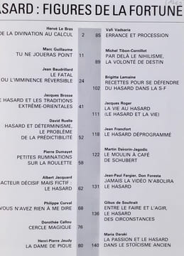 Hasard : figures de la fortune - Traverses N° 23 - . BAUDRILLARD (Jean) - LE BRAS (Hervé) - GUILLAUME (Marc) - DUMAYET (Pierre) - JACQUARD (Albert) - ...
