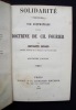 Solidarité - Vue synthétique sur la doctrine de Ch. Fourier - . RENAUD (Hippolyte) - FOURIER (Charles) -