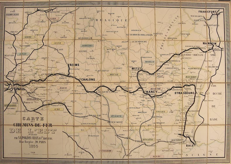 Carte des Chemins de fer de l'Est - . CHAIX (Napoléon) - 