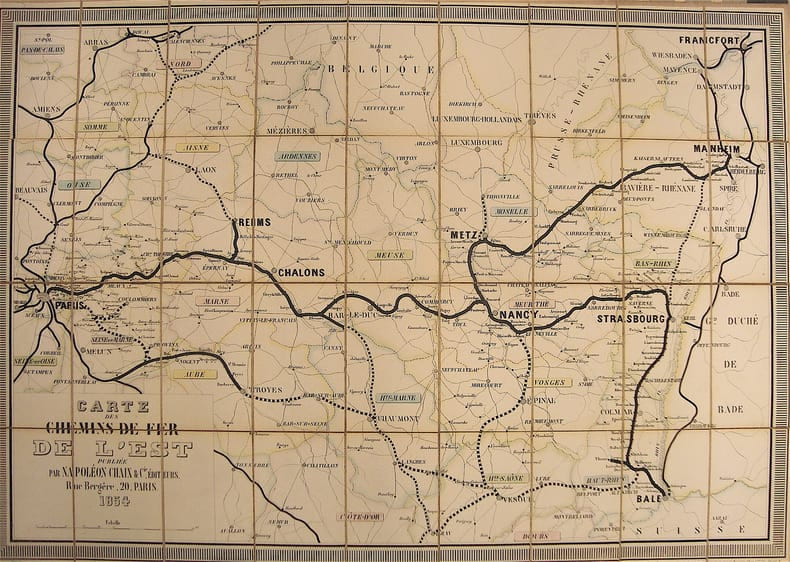 Carte des Chemins de fer de l'Est - . CHAIX (Napol&eacute;on) - 