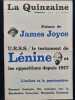 La Quinzaine littéraire - du 1er au 15 novembre 1967 - N° 38 - . NADEAU (Maurice) - (JOYCE James) - (LENINE) - 