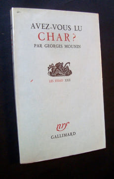 Avez-Vous lu Char ?. MOUNIN (Georges) - (CHAR René) -
