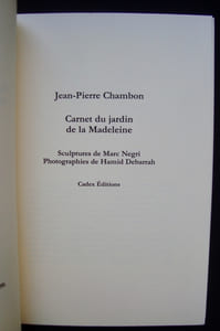 Carnet du jardin de la Madeleine -